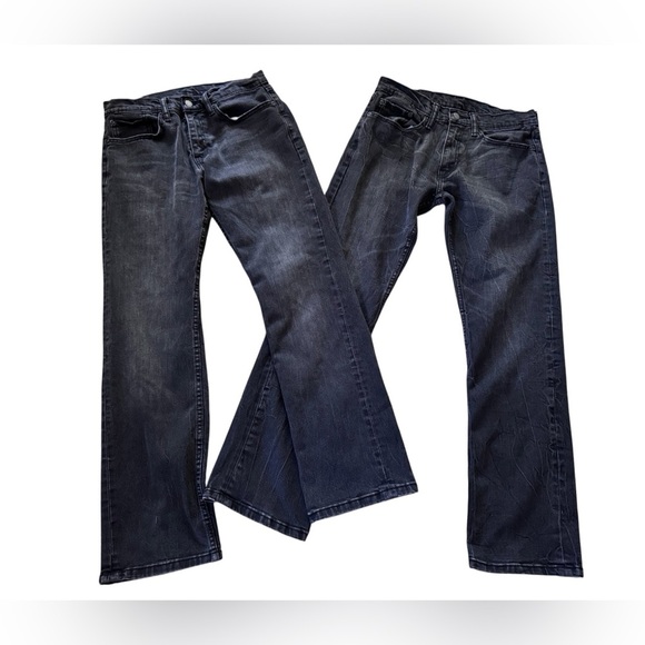Levi’s 559 Jeans Men 31X34 Black Relaxed Straight Dark Wash Denim Pants Lot Of 2 - Picture 1 of 4